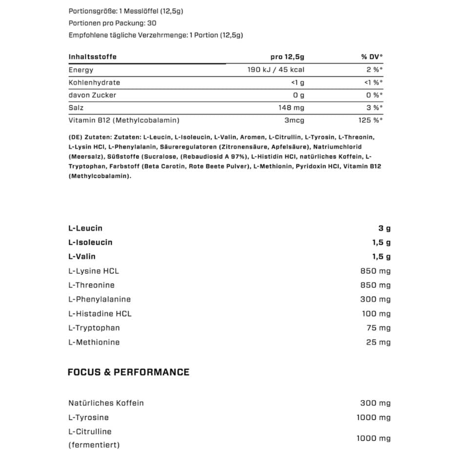 Vast Total Amino Energy+ 375g (MHD-Ausverkauf)