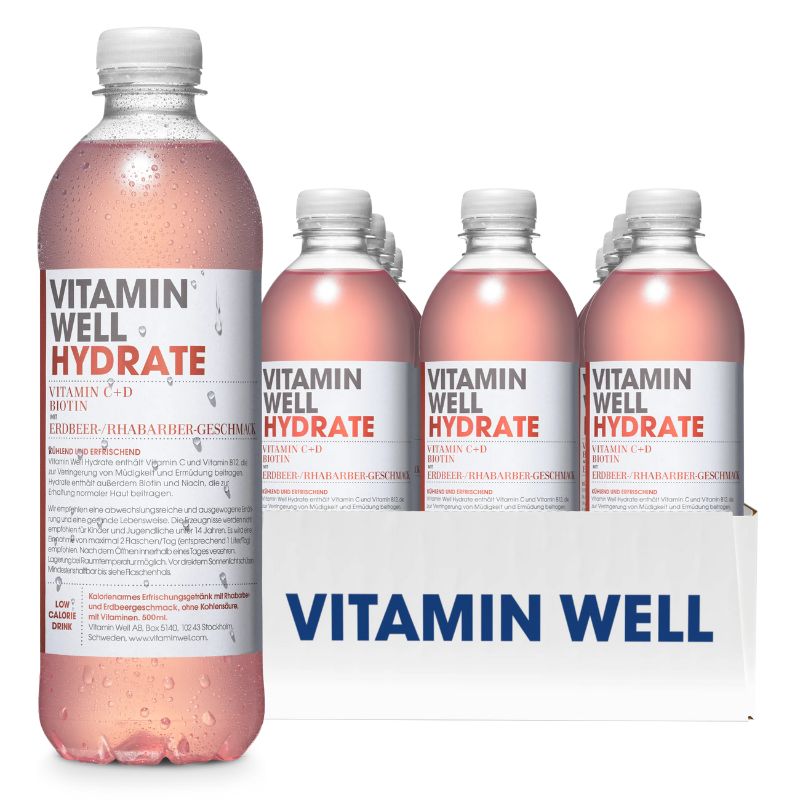 VITAMIN WELL HYDRATE Erdbeer-/Rhabarber 500ml