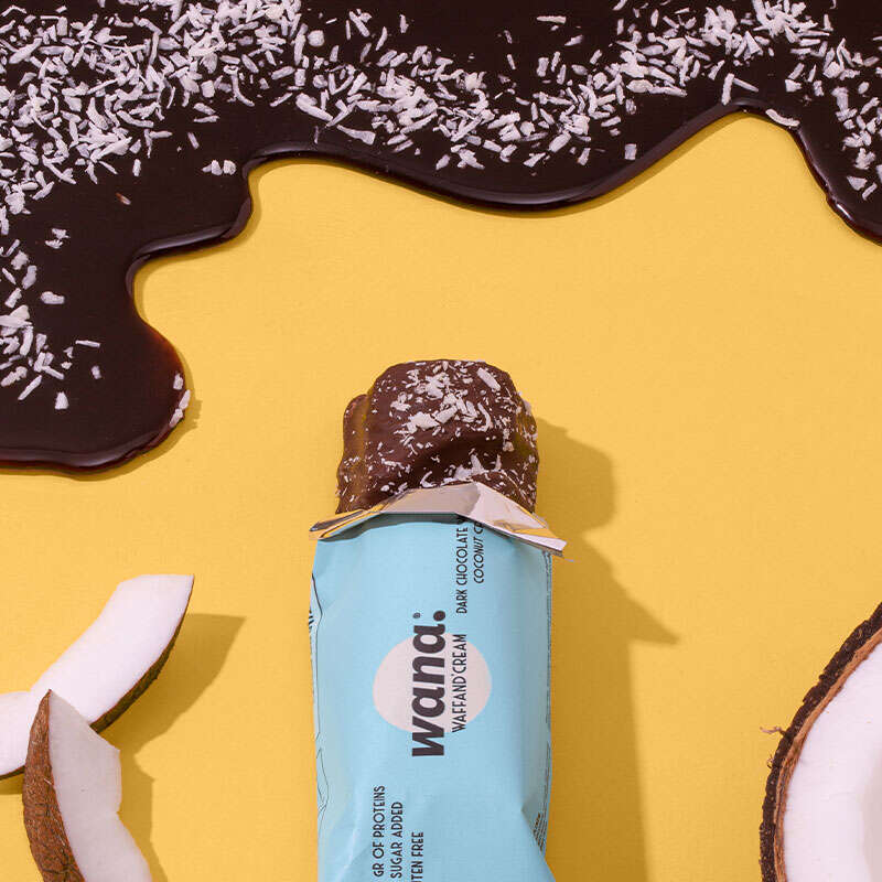 WaNa Protein-Riegel Waff'and Cream | 43g Dunkle Schokolade mit Kokos-Füllung