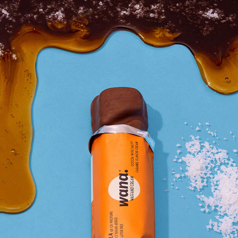 WaNa Protein-Riegel Waff'and Cream | 43g Schoko-Haselnuss und Salty-Caramel-Füllung
