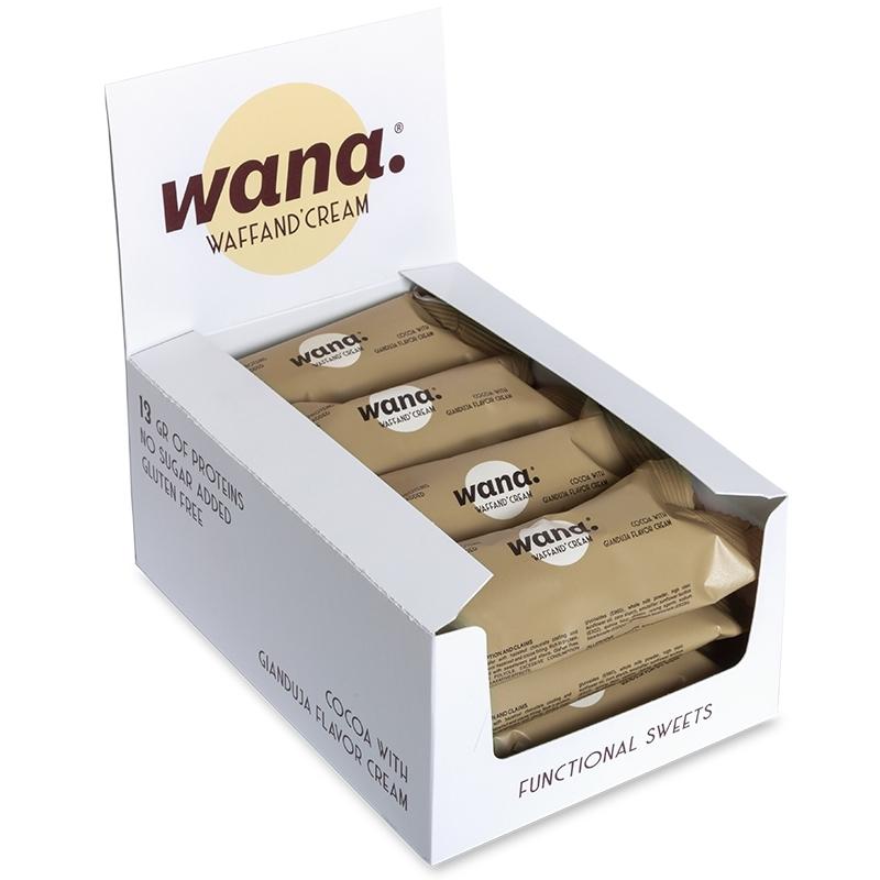 WaNa Protein-Riegel Waff'and Cream BOX  | 12x43g Vollmilchschokolade mit Haselnuss-Schoko-Creme