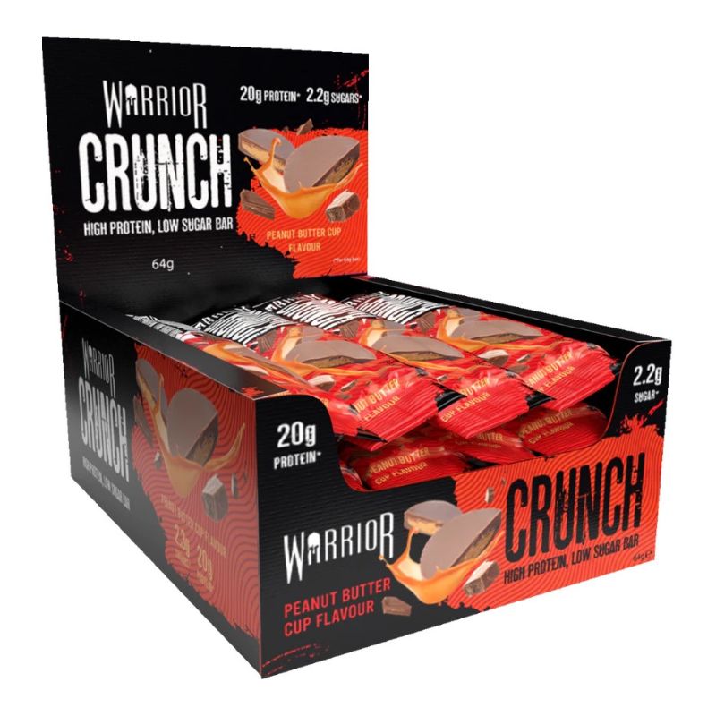 Warrior Protein Crunch Bar (64g) 12 x 64g BOX Dark Choco Peanut (MHD 03/24)