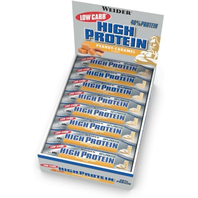 Weider 40% High Protein Bar 24 x50g BOX Erdnuss-Karamell