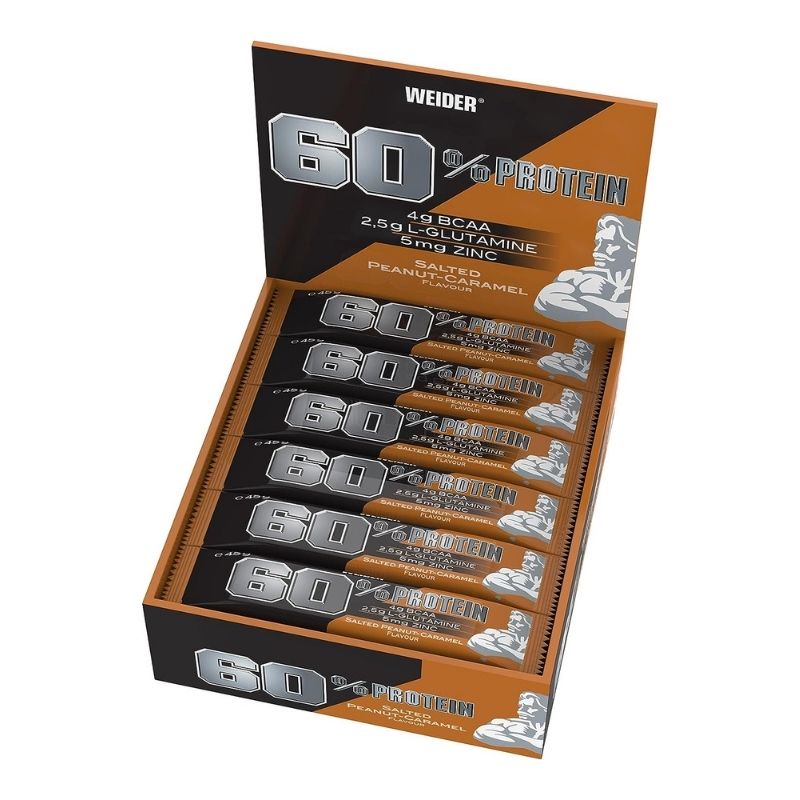Weider 60% Protein Bar 24x45g BOX Salted Peanut-Caramel